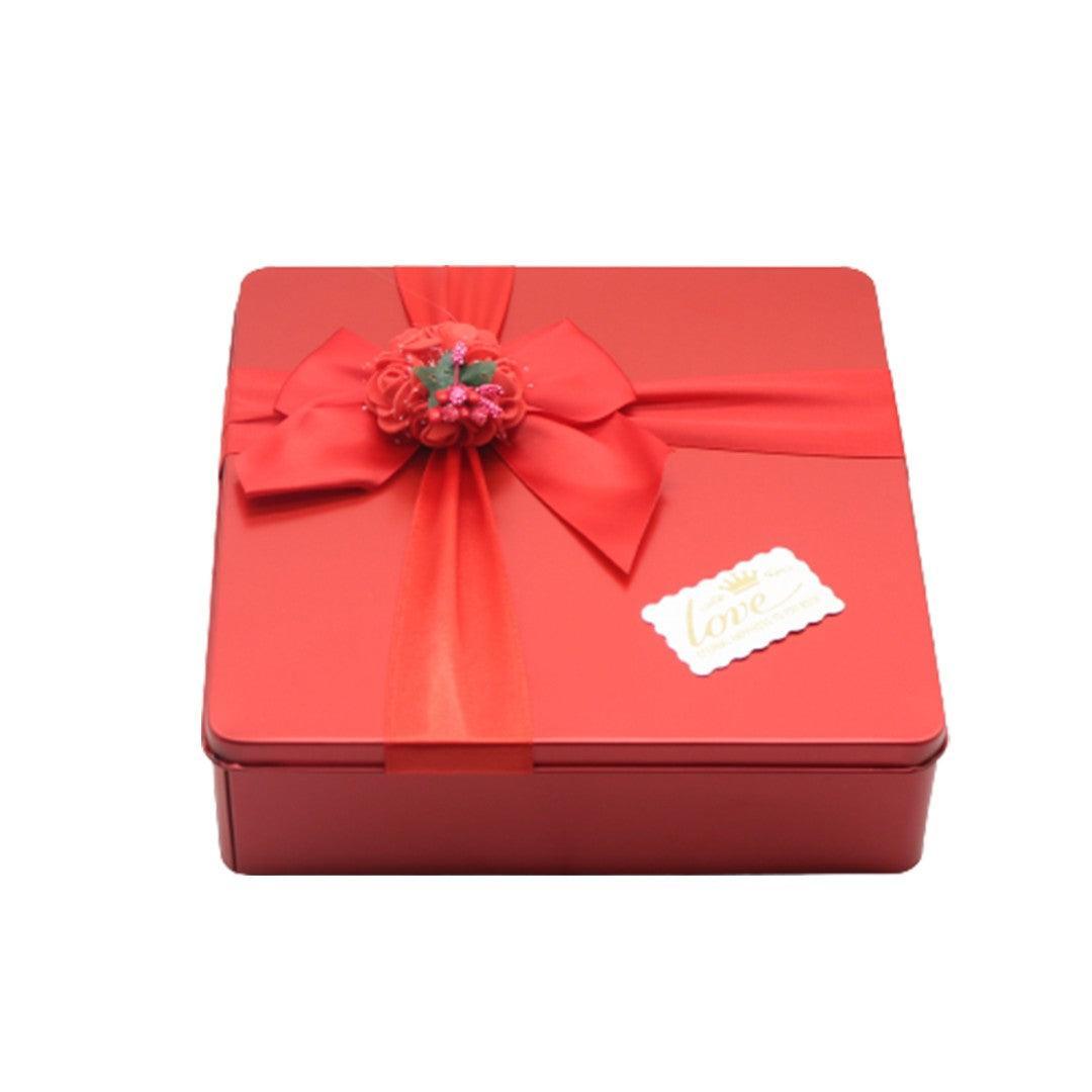 Red Square Empty Decorative Tin Box | Pack of 2 | Gift Box | Chocolate Box | Sweet Box | Jewellery Box | Luxury Box - Bakeyy.com - India - Red Square Empty Decorative Tin Box | Pack of 2 | Gift Box | Chocolate Box | Sweet Box | Jewellery Box | Luxury Box - Default Title