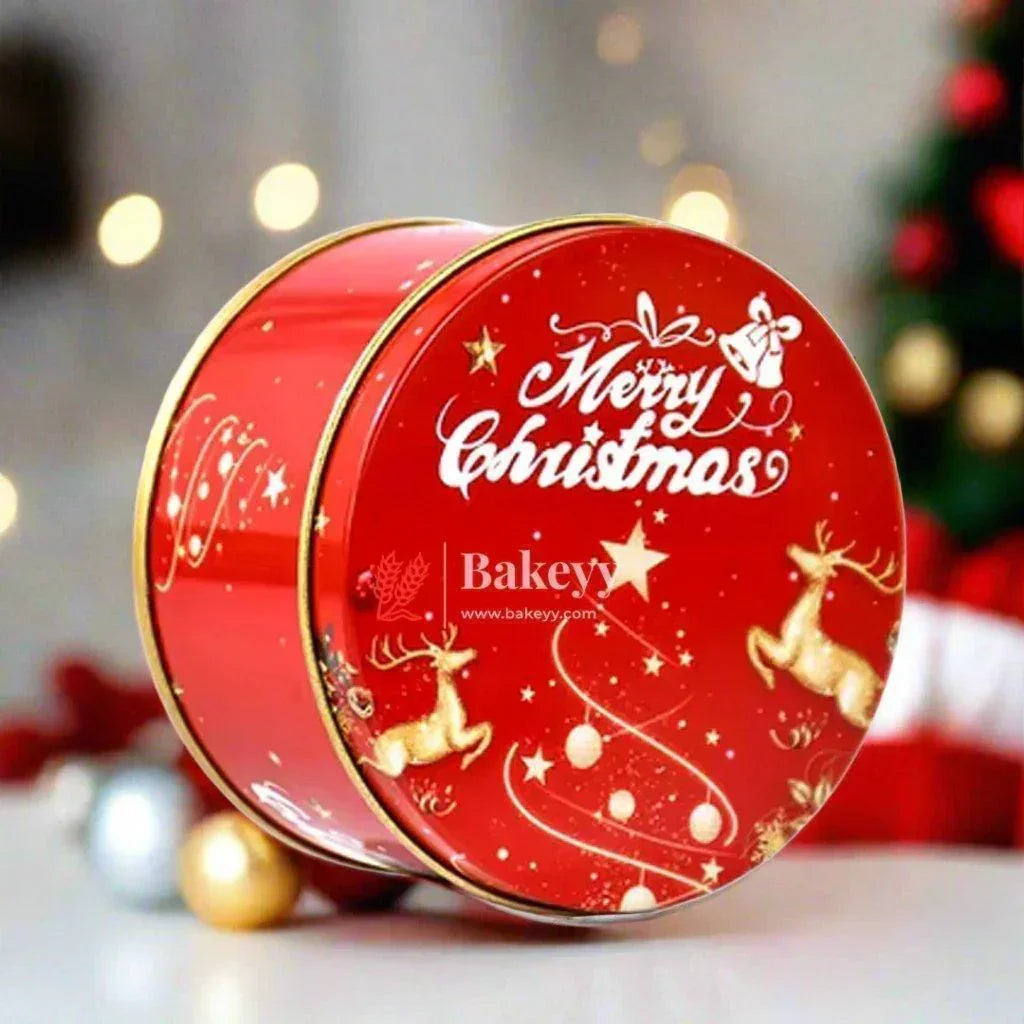 Red With Reindeer | Christmas Decorative Tin Box Candle Tin | Gift Box | Chocolate Box | Luxury Box | Pack of 6 - Bakeyy.com - India - Red With Reindeer | Christmas Decorative Tin Box Candle Tin | Gift Box | Chocolate Box | Luxury Box | Pack of 6 - Default Title