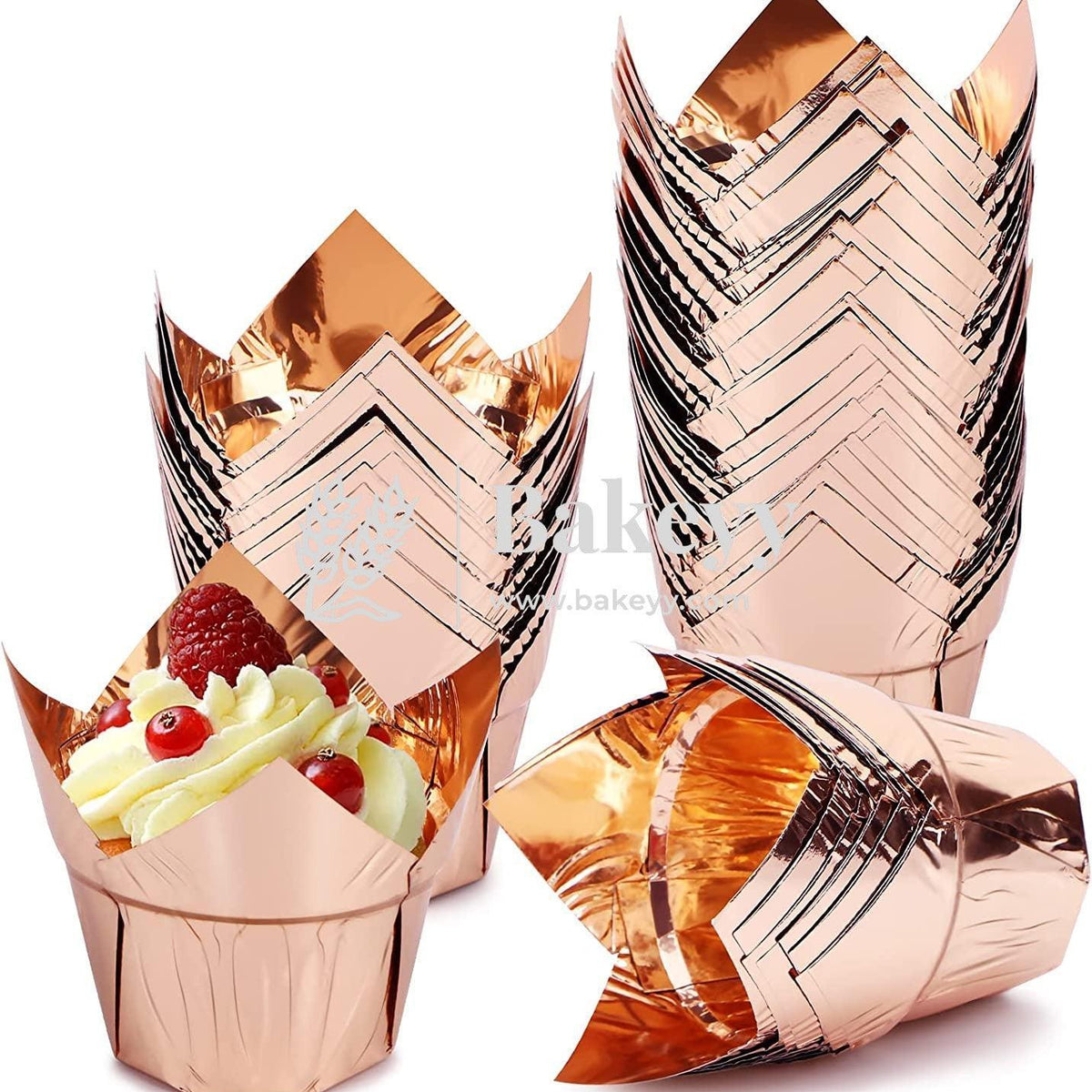 Rose Gold Tulip Cup Pack of 50 Muffin Cup Cupcake Liners