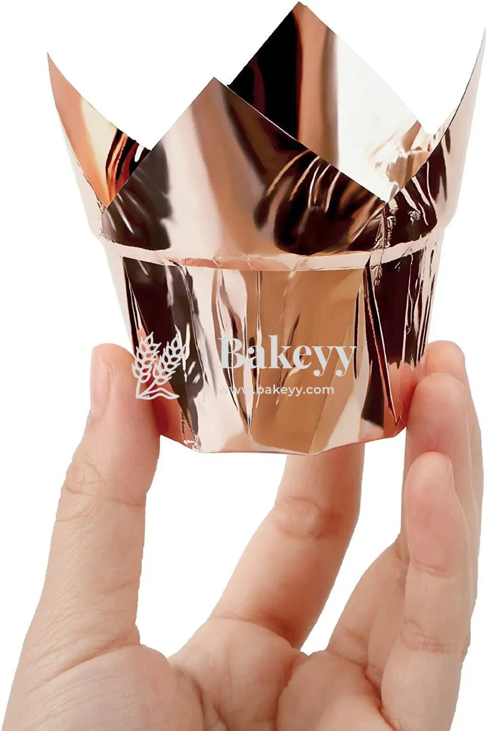 rose-gold-tulip-cup-or-pack-of-50-or-muffin-cup-or-cupcake-liners-bakeyy-com-2 - Bakeyy.com