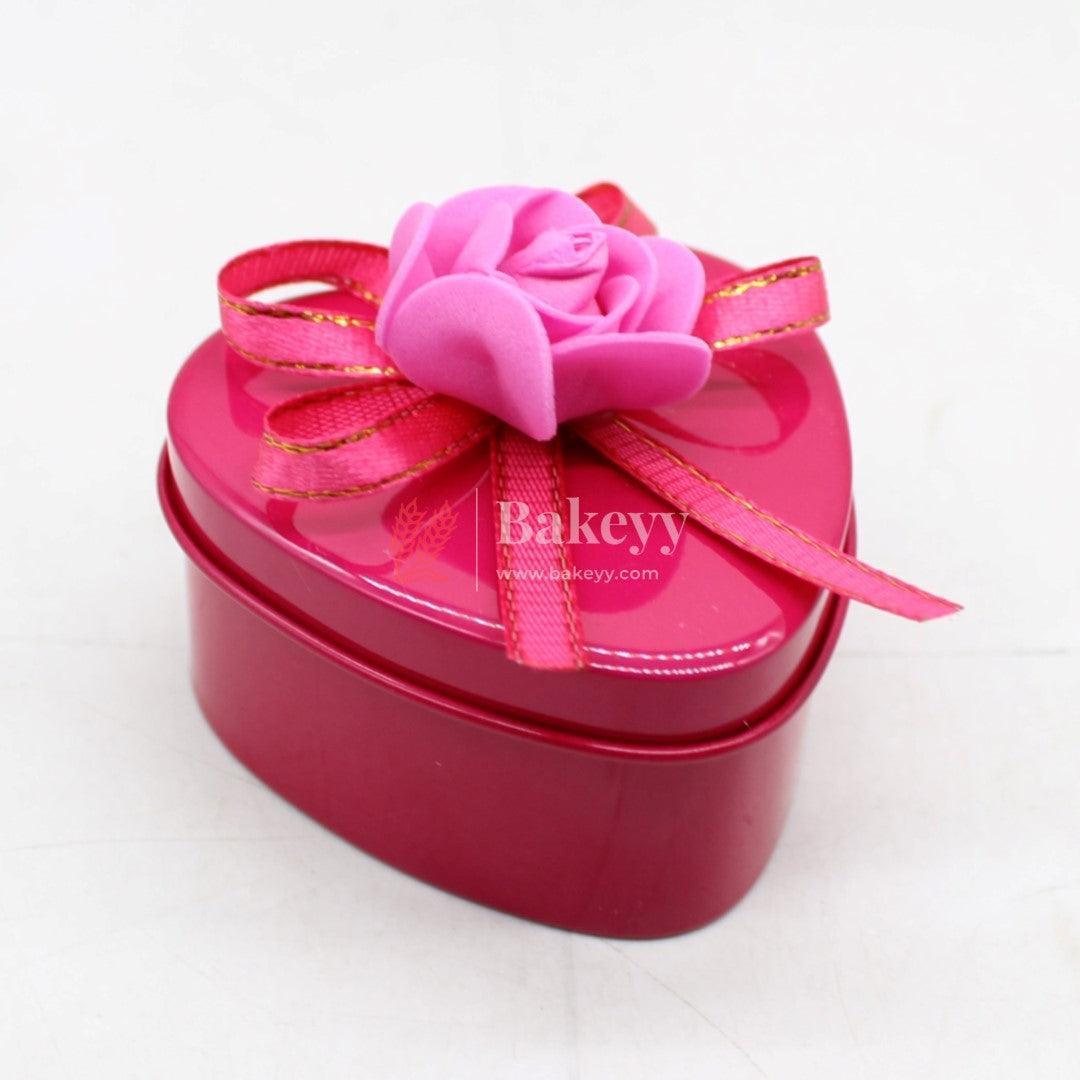 Rose Pink Heart Empty Decorative Tin Box | Gift Box | Chocolate Box | Sweet Box | Jewellery Box | Luxury Box | Pack of 18 - Bakeyy.com - India - Rose Pink Heart Empty Decorative Tin Box | Gift Box | Chocolate Box | Sweet Box | Jewellery Box | Luxury Box | Pack of 18 - Default Title