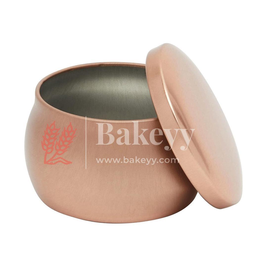 Silver, Red ,Rose Gold Candle Tin Box | Empty Decorative Tin Box | Candy Box | Gift Box | Pack Of 12 | - Bakeyy.com - India - Silver, Red ,Rose Gold Candle Tin Box | Empty Decorative Tin Box | Candy Box | Gift Box | Pack Of 12 | - Pack of 12 / Rose Gold