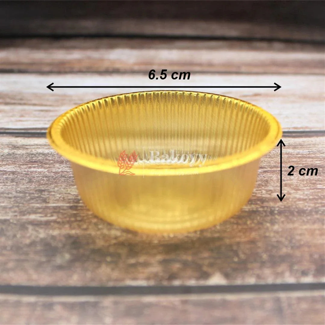 round-disposable-gold-plastic-foil-tray-or-sweet-tray-orchocolate-tray-or-pack-of-100-bakeyy-com-4 - Bakeyy.com