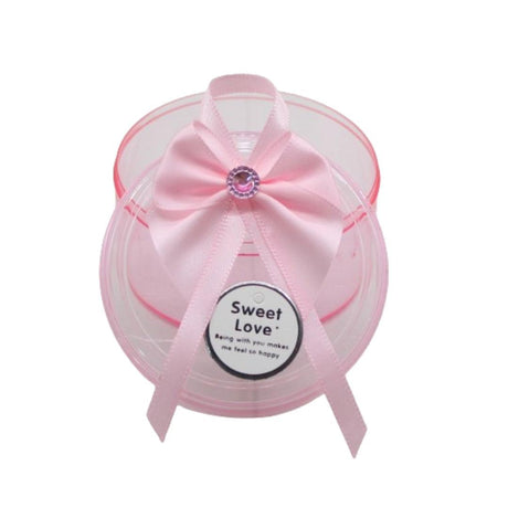 Round Pink Empty Decorative Acrylic Box | Gift Box | Chocolate Box | Sweet Box | Jewellery Box | Plastic Box | Pack of 12 - Bakeyy.com - India - Round Pink Empty Decorative Acrylic Box | Gift Box | Chocolate Box | Sweet Box | Jewellery Box | Plastic Box | Pack of 12 - Default Title
