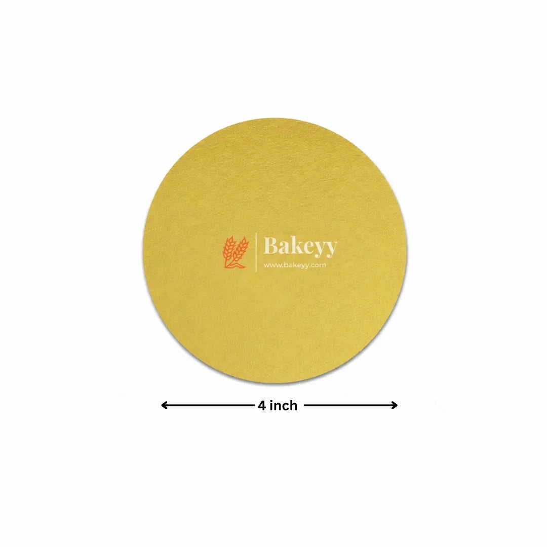 Yellow round mat with 'Bakeyy' branding and a measurement label on a white background