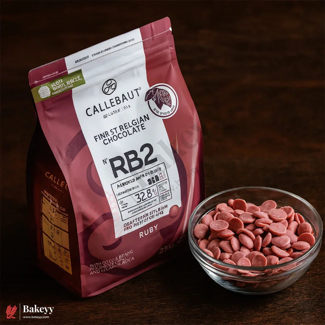 Callebaut Ruby Chocolate RB2 –32.8% Finest Belgian Ruby Couverture (2.5kg) - Bakeyy.com - India - Callebaut Ruby Chocolate RB2 –32.8% Finest Belgian Ruby Couverture (2.5kg) - Default Title