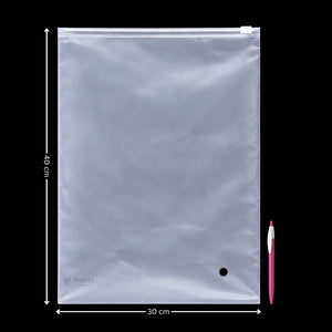 Frosted Zip Pouch with Slider Seal | Transparent Zipper Pouch | Multiple Sizes Availale | Pack of 50