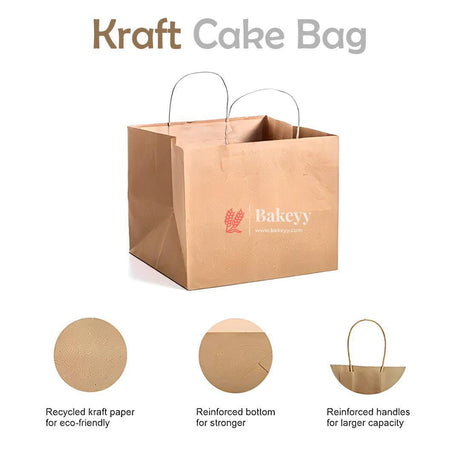 10 Inch /25 Cm |Paper Cake Bag| Kraft Bag | Carry Bag for Sweets, Chocolates, Gifts| Pack of 50 - Bakeyy.com - India - 10 Inch /25 Cm |Paper Cake Bag| Kraft Bag | Carry Bag for Sweets, Chocolates, Gifts| Pack of 50 - Pack of 50 / 10" Cake Bag