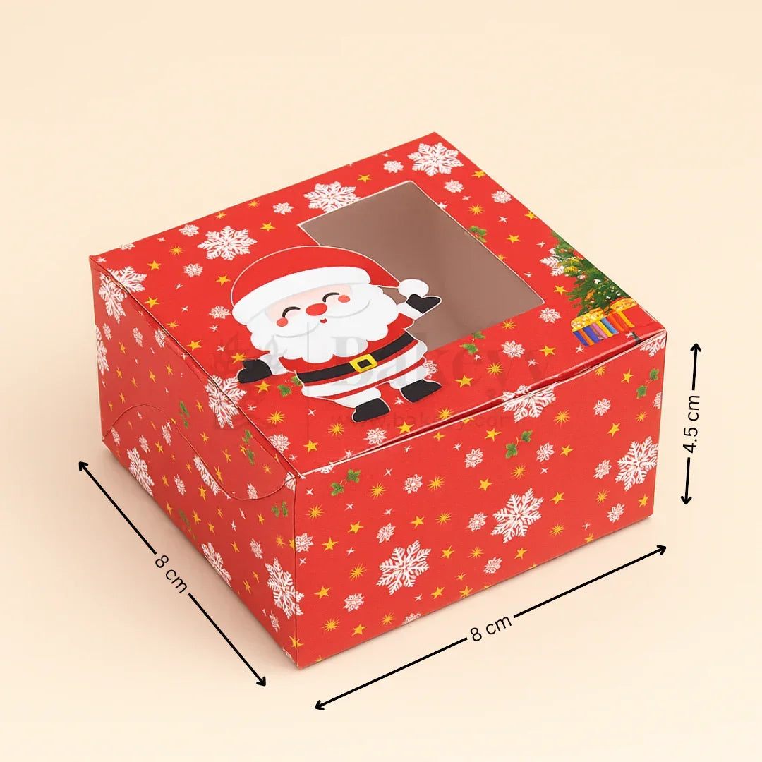 Premium Christmas Brownie Gift Box | Red Santa Christmas Theme | Pack of 25 - Bakeyy.com - India - Premium Christmas Brownie Gift Box | Red Santa Christmas Theme | Pack of 25 - 1 Brownie 200.00