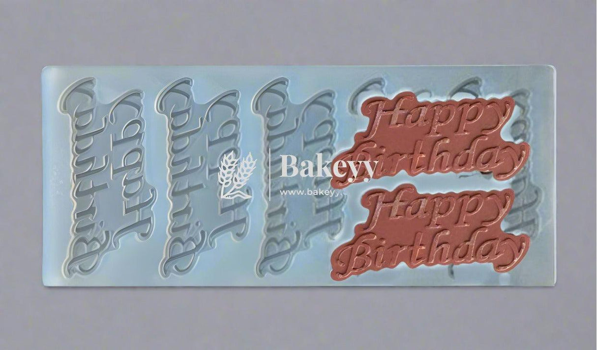 Silicon Garnishing Transfer Sheet Mould Happy Birthday Shape Design 5 in 1 - Bakeyy.com - India - Silicon Garnishing Transfer Sheet Mould Happy Birthday Shape Design 5 in 1 - Default Title