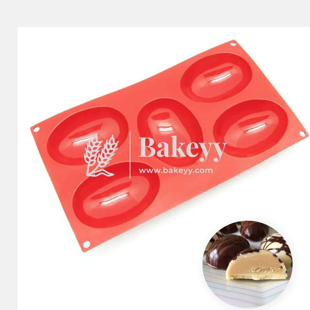 Silicone 5 Cavity Half Egg Shape Soap Mold for Soap Making Idli Truffles Chocolate - Bakeyy.com - India - Silicone 5 Cavity Half Egg Shape Soap Mold for Soap Making Idli Truffles Chocolate - Default Title