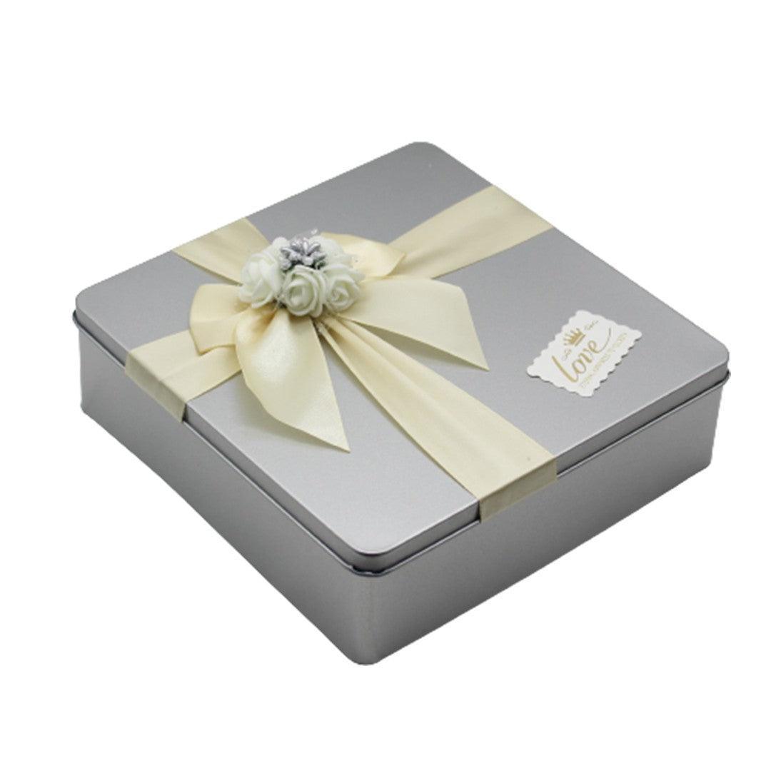 Silver Square Empty Decorative Tin Box | Pack of 2 | Gift Box | Chocolate Box | Sweet Box | Jewellery Box | Luxury Box - Bakeyy.com - India - Silver Square Empty Decorative Tin Box | Pack of 2 | Gift Box | Chocolate Box | Sweet Box | Jewellery Box | Luxury Box - Default Title
