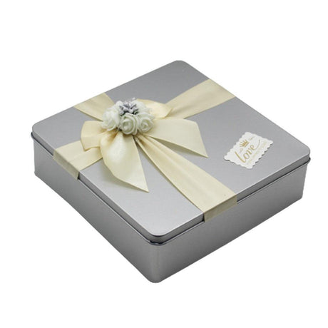 Silver Square Empty Decorative Tin Box | Pack of 2 | Gift Box | Chocolate Box | Sweet Box | Jewellery Box | Luxury Box - Bakeyy.com - India - Silver Square Empty Decorative Tin Box | Pack of 2 | Gift Box | Chocolate Box | Sweet Box | Jewellery Box | Luxury Box - Default Title