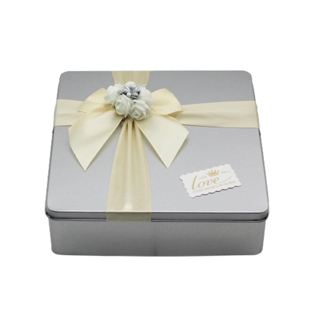 Silver Square Empty Decorative Tin Box | Pack of 2 | Gift Box | Chocolate Box | Sweet Box | Jewellery Box | Luxury Box - Bakeyy.com - India - Silver Square Empty Decorative Tin Box | Pack of 2 | Gift Box | Chocolate Box | Sweet Box | Jewellery Box | Luxury Box - Default Title