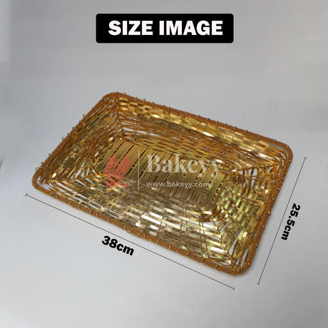 Elegant Gold-Plated Metal Dry Fruit Tray with 6 Decorative Bowls - Bakeyy.com - India - Elegant Gold-Plated Metal Dry Fruit Tray with 6 Decorative Bowls - Default Title