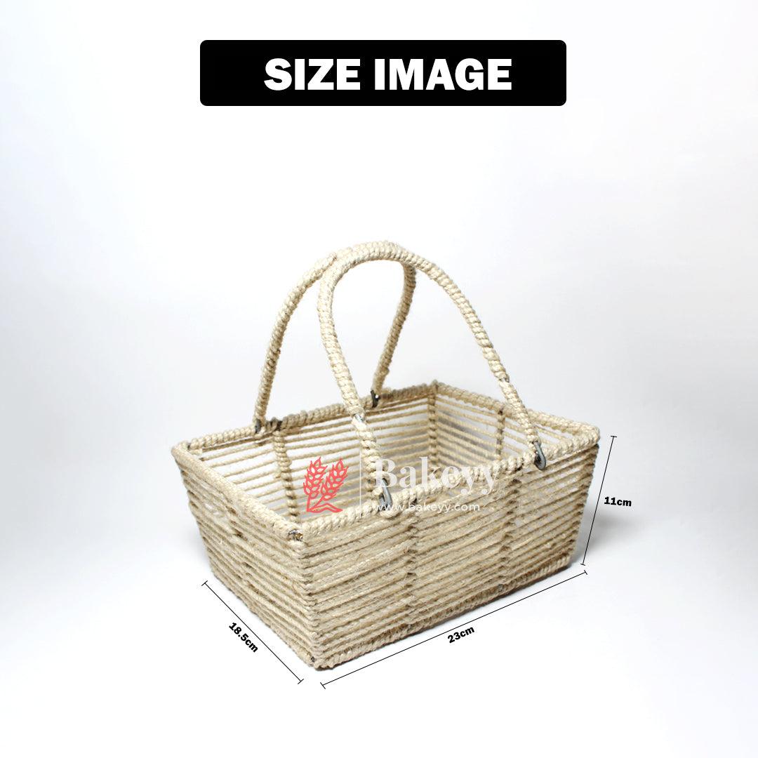 Decorative Jute Metal Hamper Basket For Gifting | Handmade Basket with Handles - Bakeyy.com - India - Decorative Jute Metal Hamper Basket For Gifting | Handmade Basket with Handles - Default Title