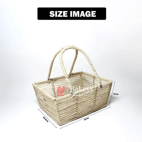 Decorative Jute Metal Hamper Basket For Gifting | Handmade Basket with Handles - Bakeyy.com - India - Decorative Jute Metal Hamper Basket For Gifting | Handmade Basket with Handles - Default Title