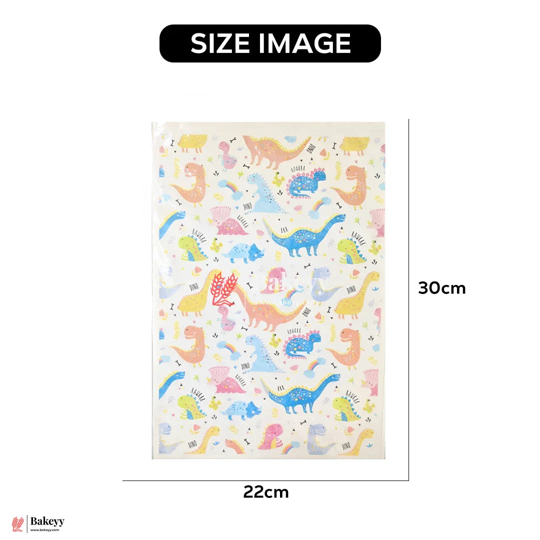 Colorful Dinosaur Edible Cake Sheet – Fun Cartoon Design | Pack Of 1