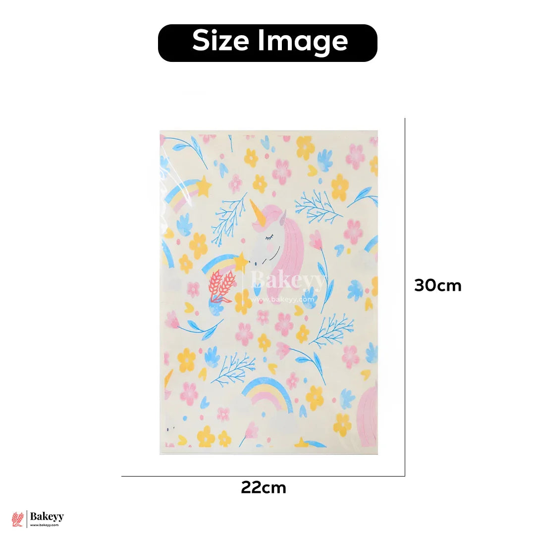 Colorful Magical Unicorn Edible Cake Sheet – Fun Cartoon Design | Pack Of 1