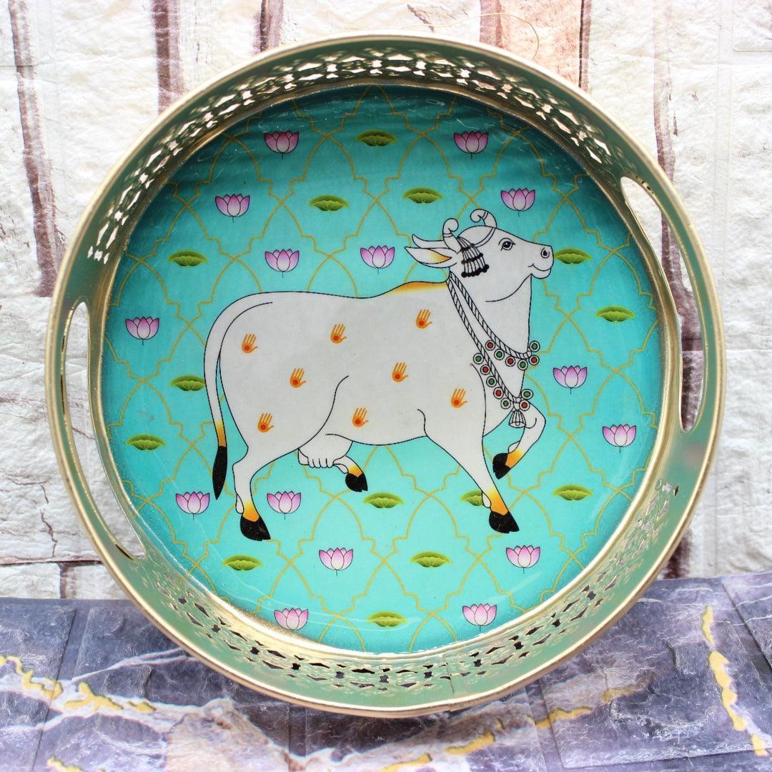 small-decorative-round-gold-metal-hamper-basket-for-gifting-or-with-designs-or-small-bakeyy-com-4 - Bakeyy.com
