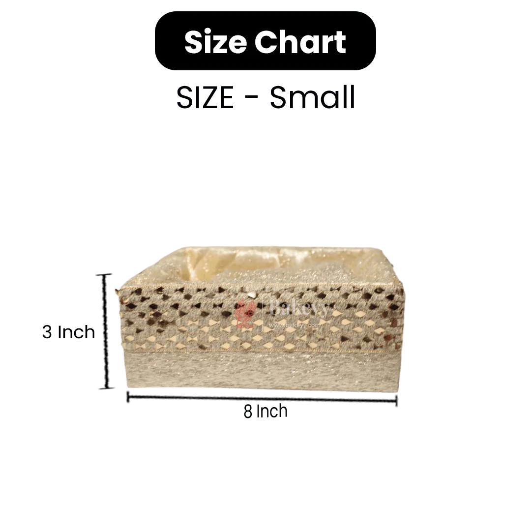 Erratic Golden Square Woven Hamper | Elegant Gifting Basket - Bakeyy.com - India - Erratic Golden Square Woven Hamper | Elegant Gifting Basket - Small-8 Inch
