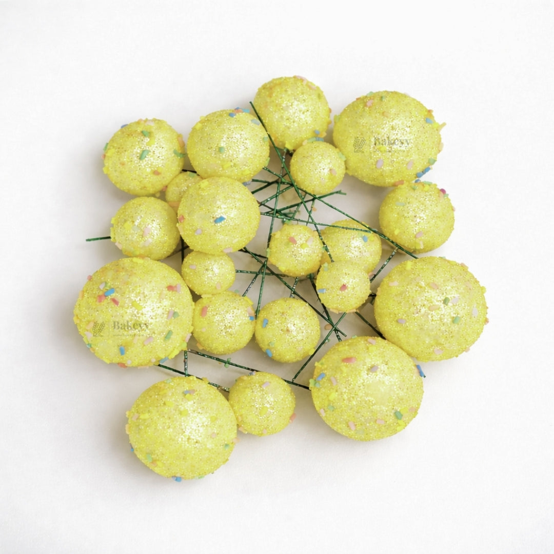 Decorative Faux Sprinkle and Glitter Balls for Cakes and Party Styling | Glitter Faux Balls | Cake Décor | Pack of 20