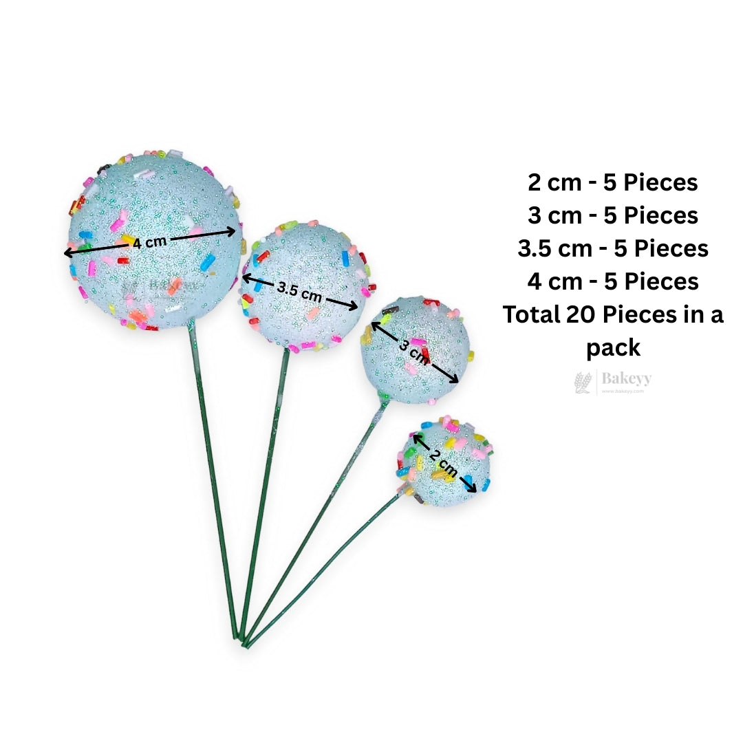 Decorative Faux Sprinkle and Glitter Balls for Cakes and Party Styling | Glitter Faux Balls | Cake Décor | Pack of 20