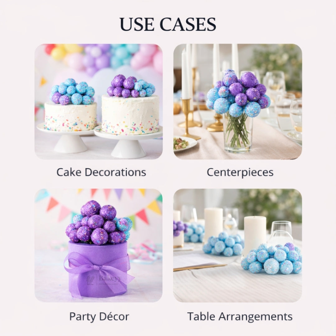 Decorative Faux Sprinkle and Glitter Balls for Cakes and Party Styling | Glitter Faux Balls | Cake Décor | Pack of 20