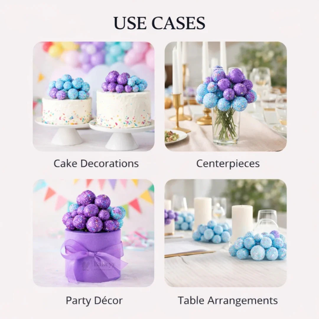 Decorative Faux Sprinkle and Glitter Balls for Cakes and Party Styling | Glitter Faux Balls | Cake Décor | Pack of 20