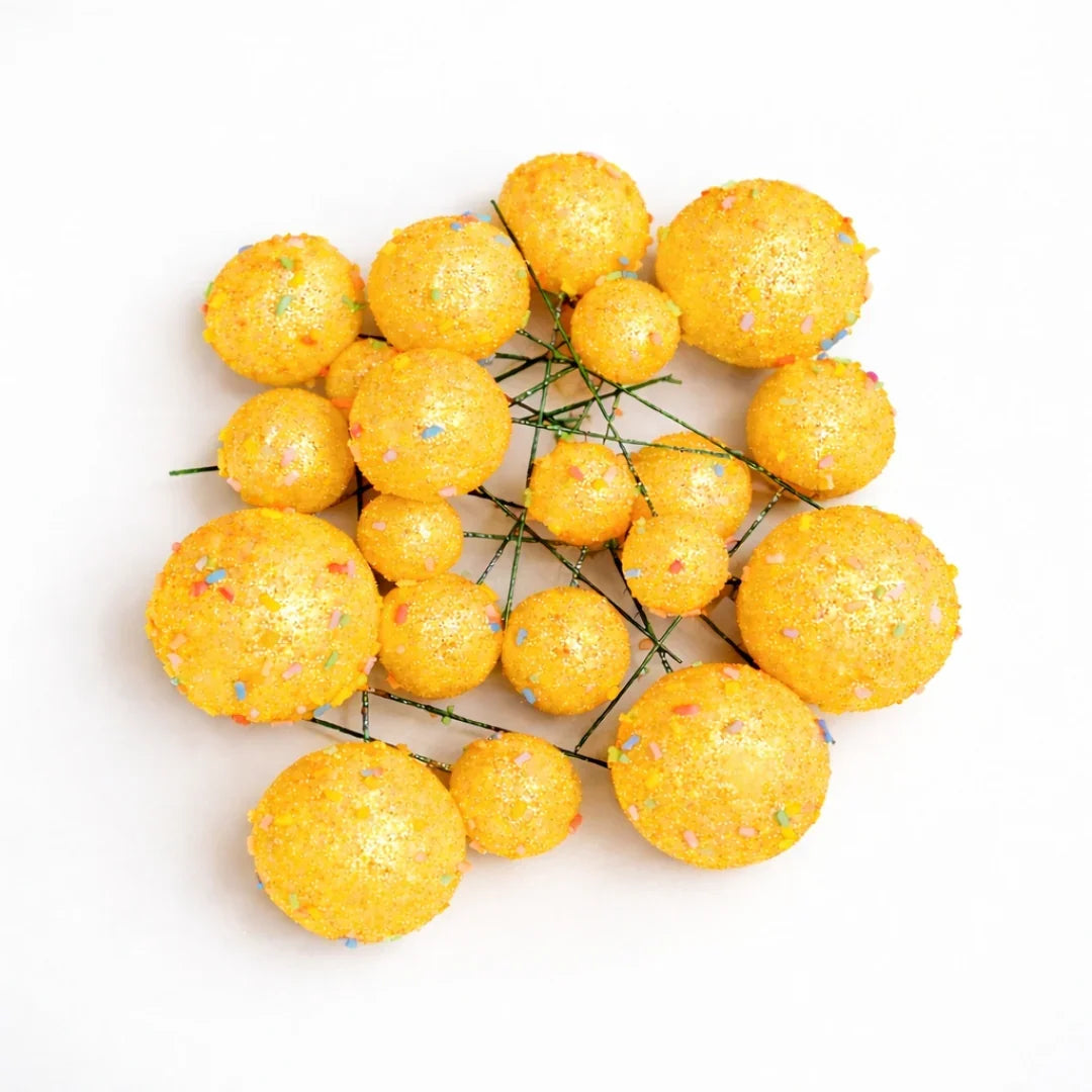 Decorative Faux Sprinkle and Glitter Balls for Cakes and Party Styling | Glitter Faux Balls | Cake Décor | Pack of 20