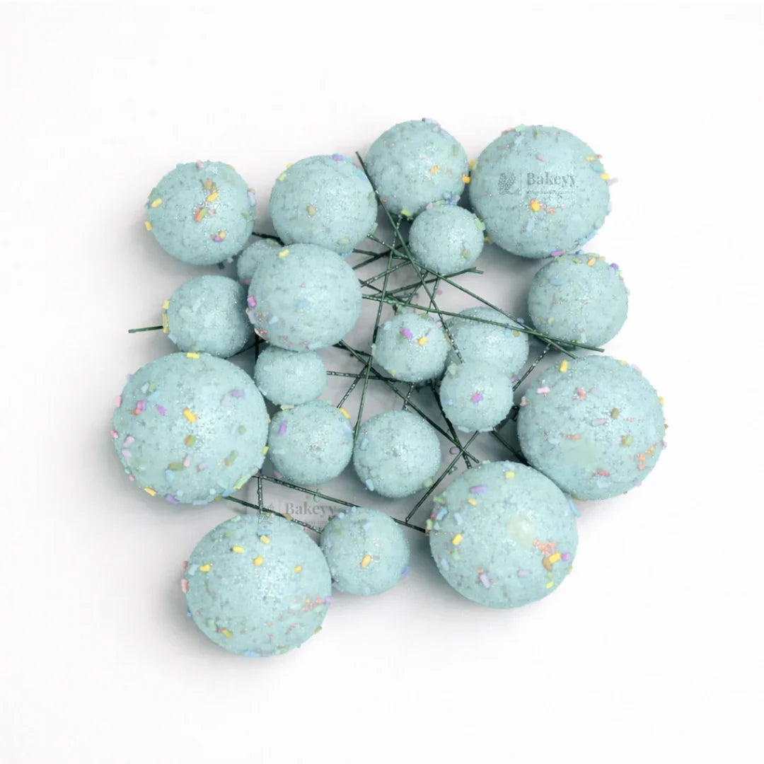 Decorative Faux Sprinkle and Glitter Balls for Cakes and Party Styling | Glitter Faux Balls | Cake Décor | Pack of 20