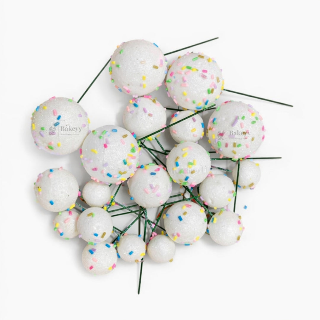 Decorative Faux Sprinkle and Glitter Balls for Cakes and Party Styling | Glitter Faux Balls | Cake Décor | Pack of 20