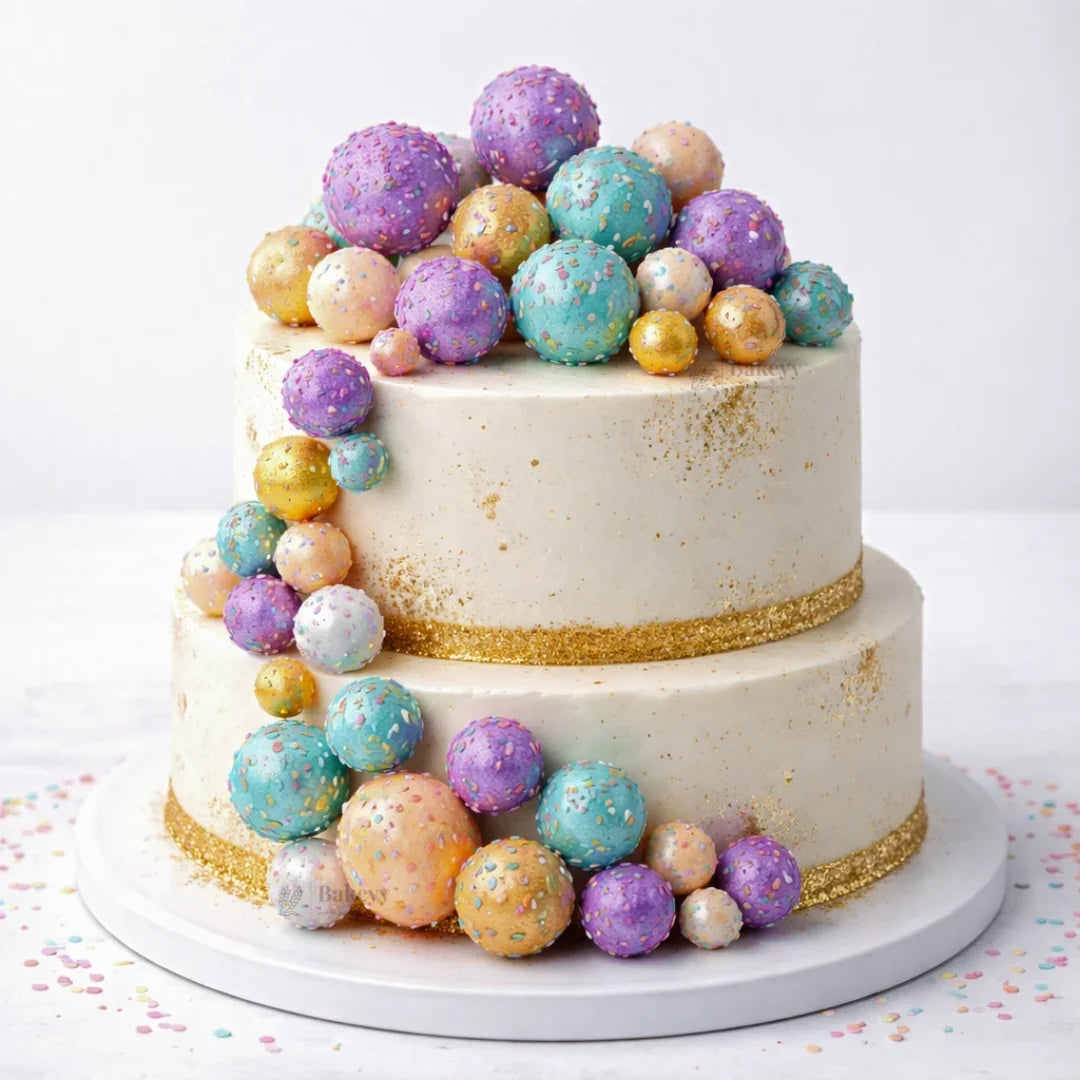 Decorative Faux Sprinkle and Glitter Balls for Cakes and Party Styling | Glitter Faux Balls | Cake Décor | Pack of 20