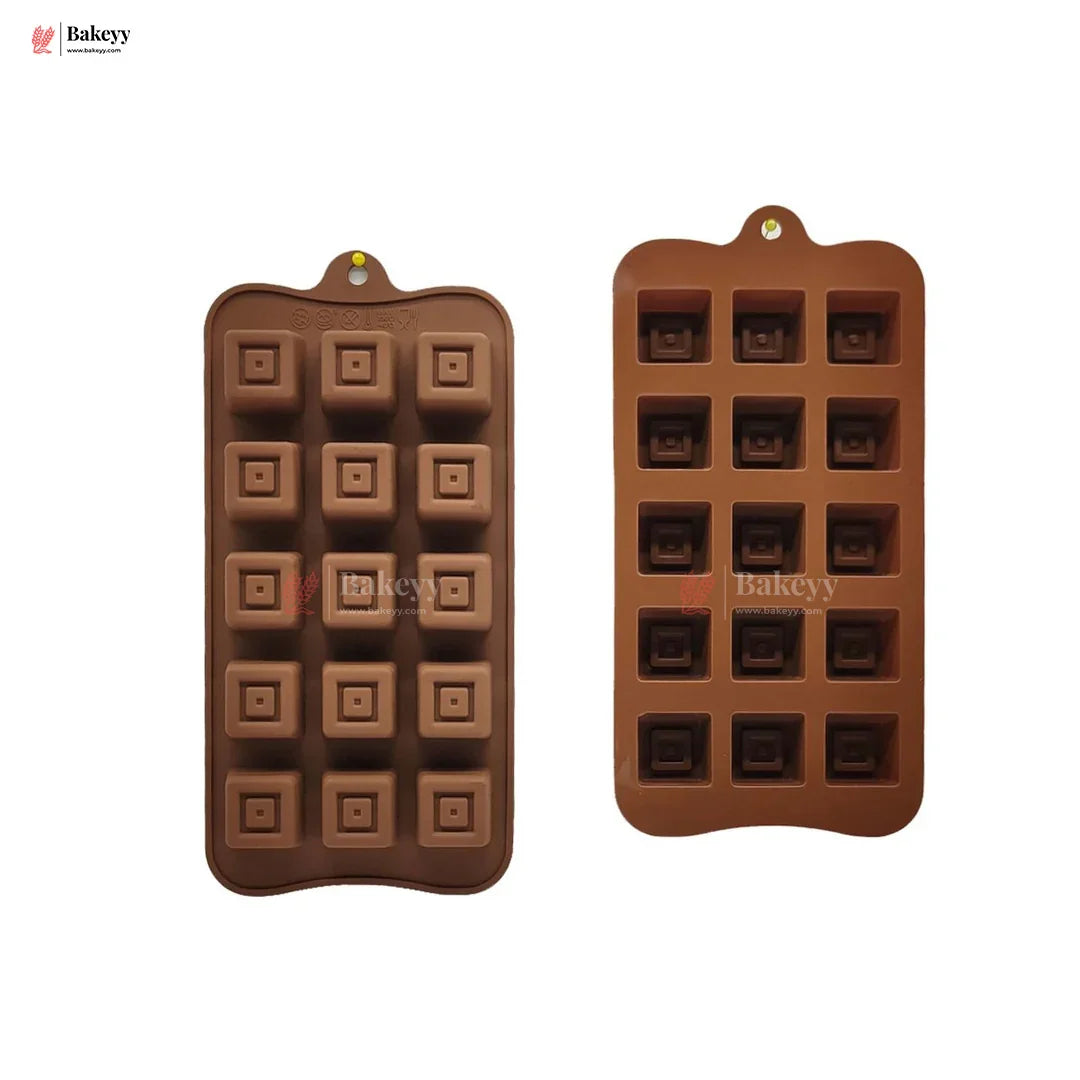 Silicone Square Layered Chocolate Mould – 15 Cavity Geometric Design Tray| 1 Piece