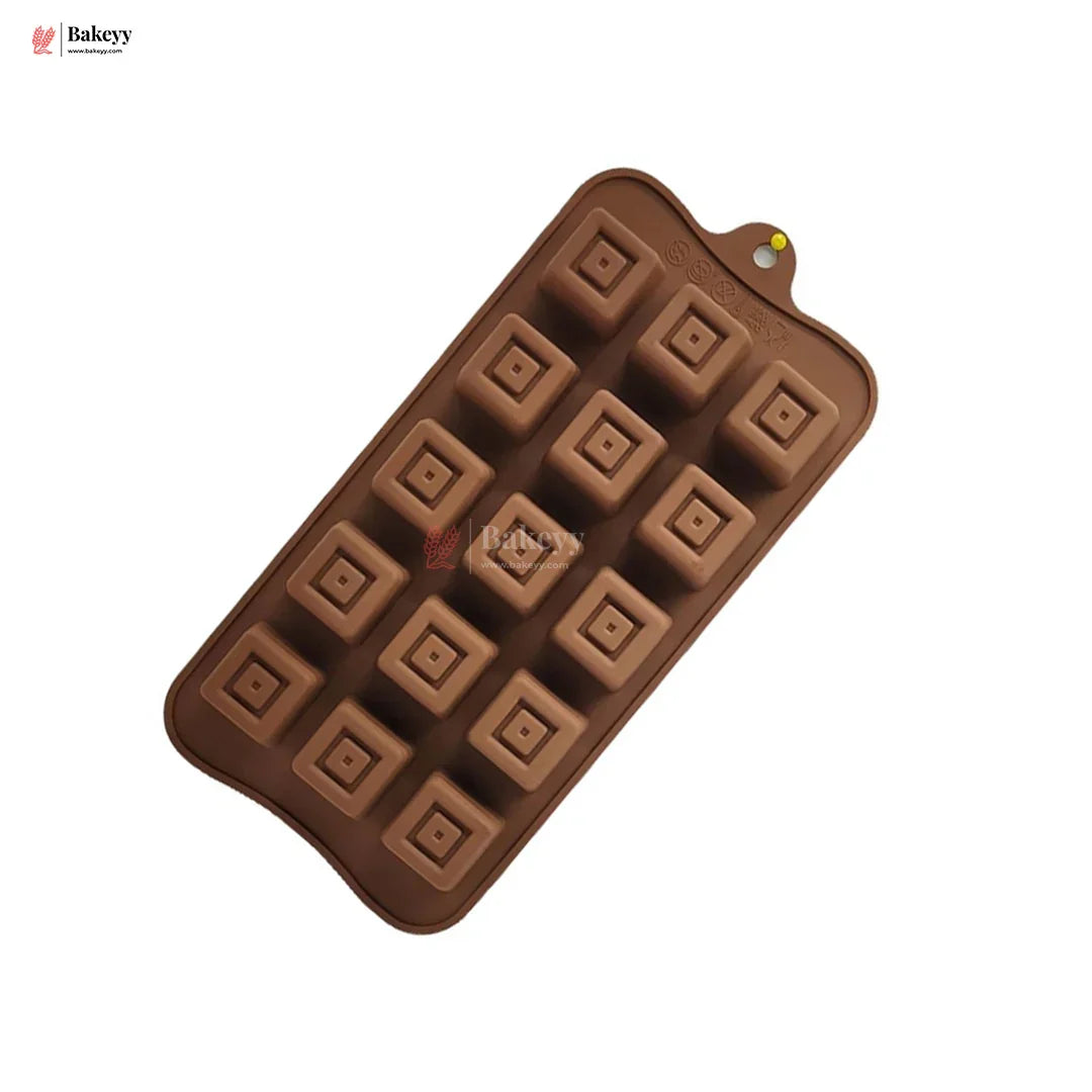 Silicone Square Layered Chocolate Mould – 15 Cavity Geometric Design Tray| 1 Piece