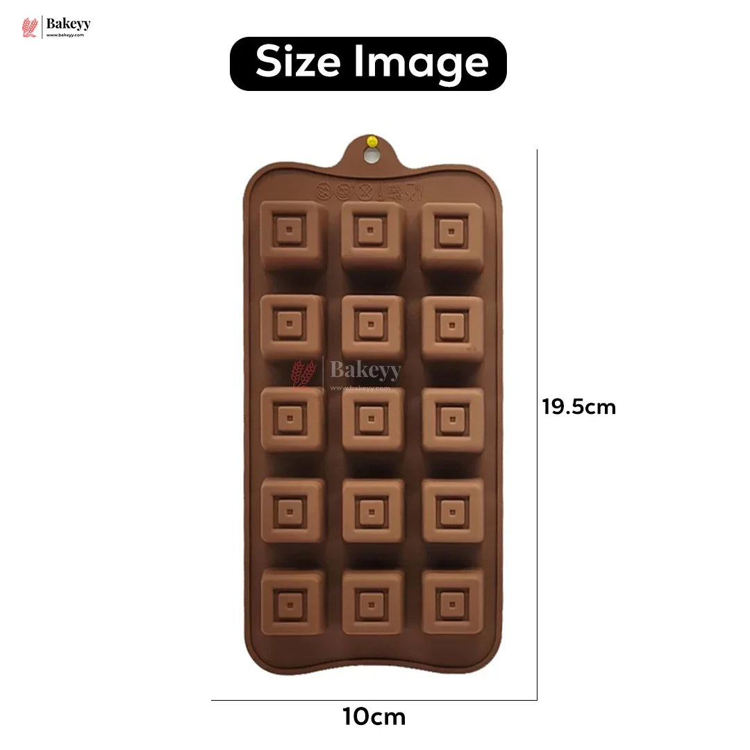Silicone Square Layered Chocolate Mould – 15 Cavity Geometric Design Tray| 1 Piece