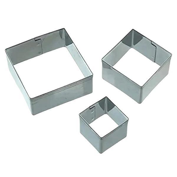 Square Shape Cookie Cutter Set - Bakeyy.com - India - Square Shape Cookie Cutter Set - Set of 3