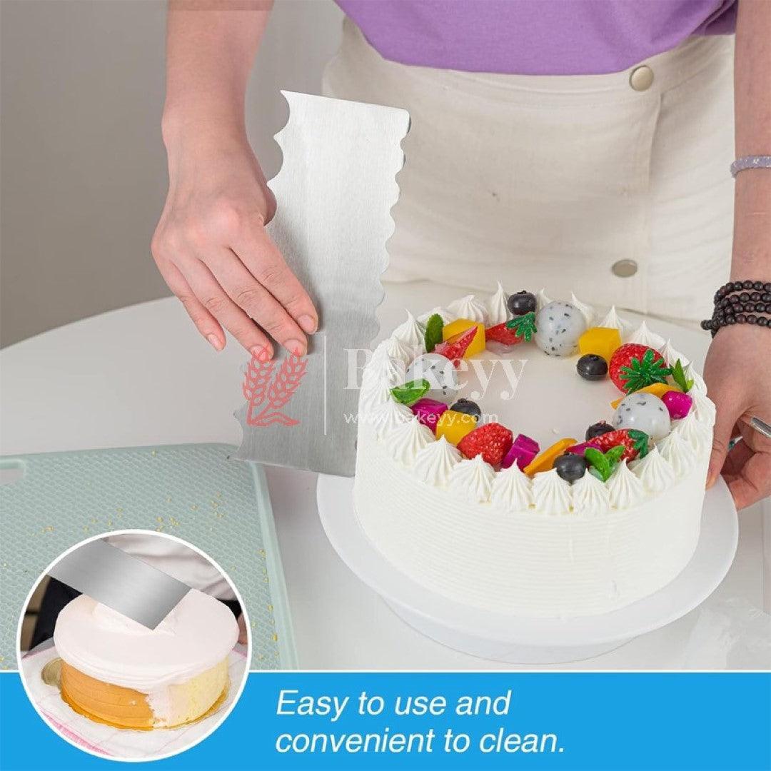 Stainless Steel Cake Scraper - Bakeyy.com - India - Stainless Steel Cake Scraper - Default Title