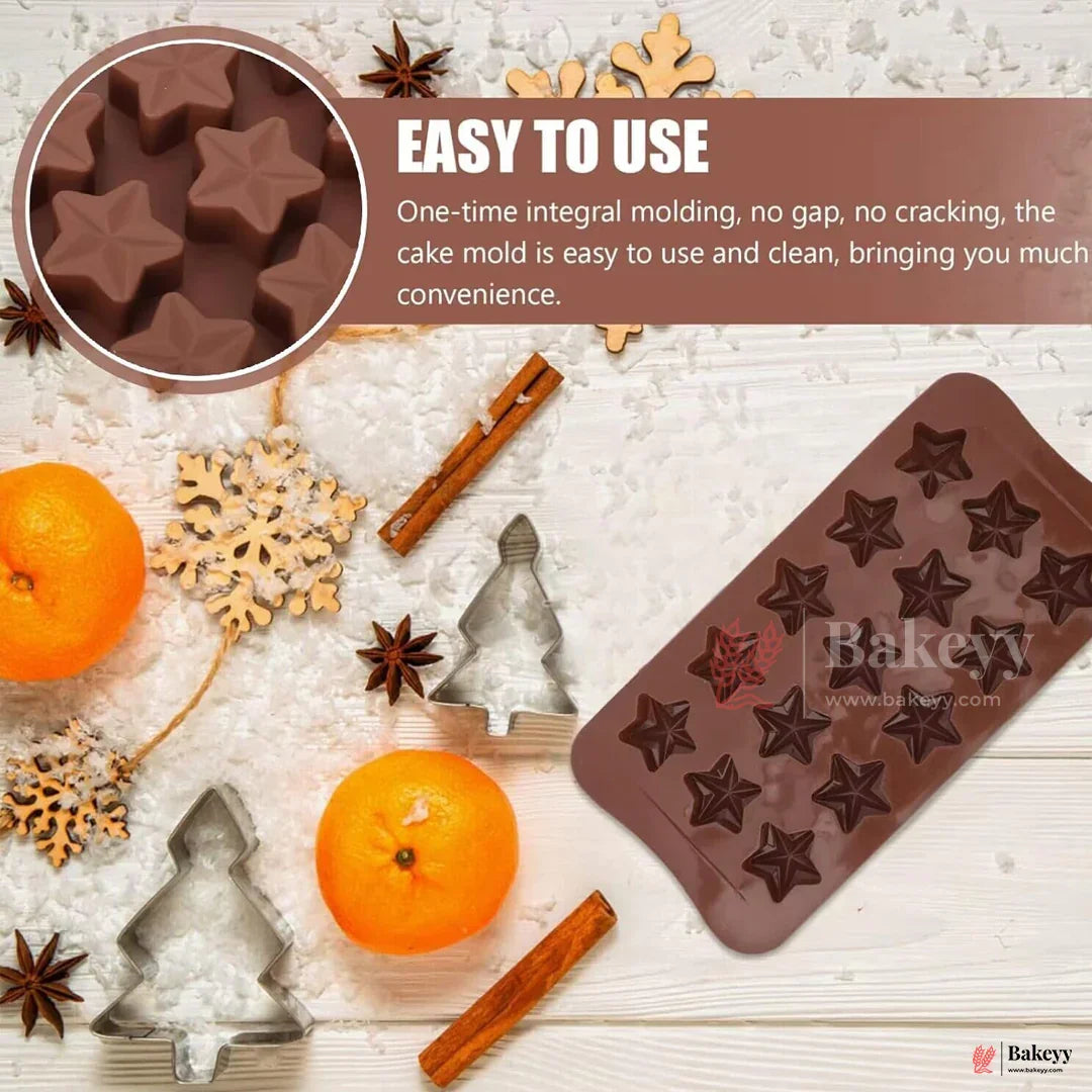 Silicone Star Shape Chocolate Mould – 15 Cavity Tray for Baking & DIY Treats| 1 Piece