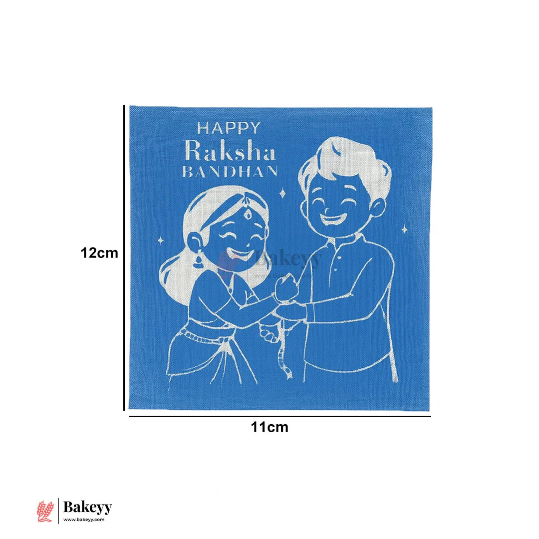 HAPPY RAKSHA BANDHAN Printed Mesh Stencil Sheet – Cake & Balloon Design | 12x11cm