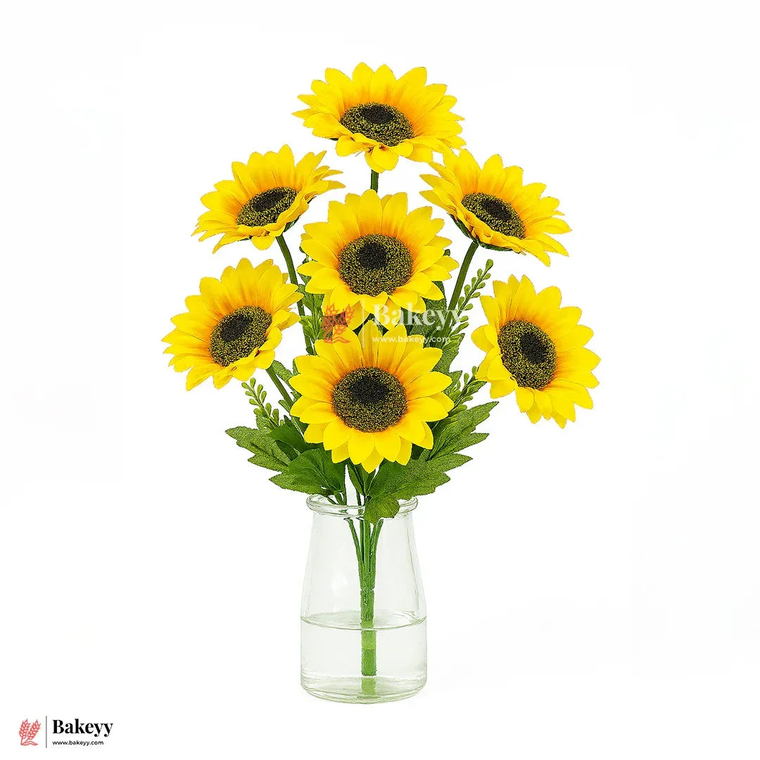 Artificial Sun Flower Bunch – 47cm |Yellow | Decorative Stick for Home & Events | Pack Of 1 - Bakeyy.com - India - Artificial Sun Flower Bunch – 47cm |Yellow | Decorative Stick for Home & Events | Pack Of 1 - Default Title