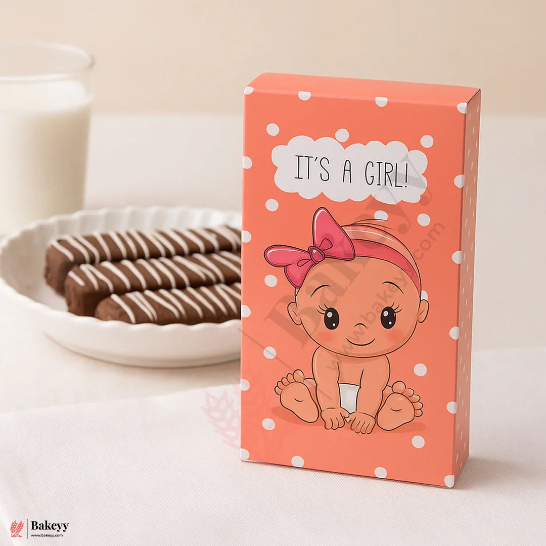 It’s a Girl Baby Shower Chocolate Bar Box | Chocolate Box | Gender reveal packaging | Baby shower | Pack of 10 | 14cm x 7cm x 1cm