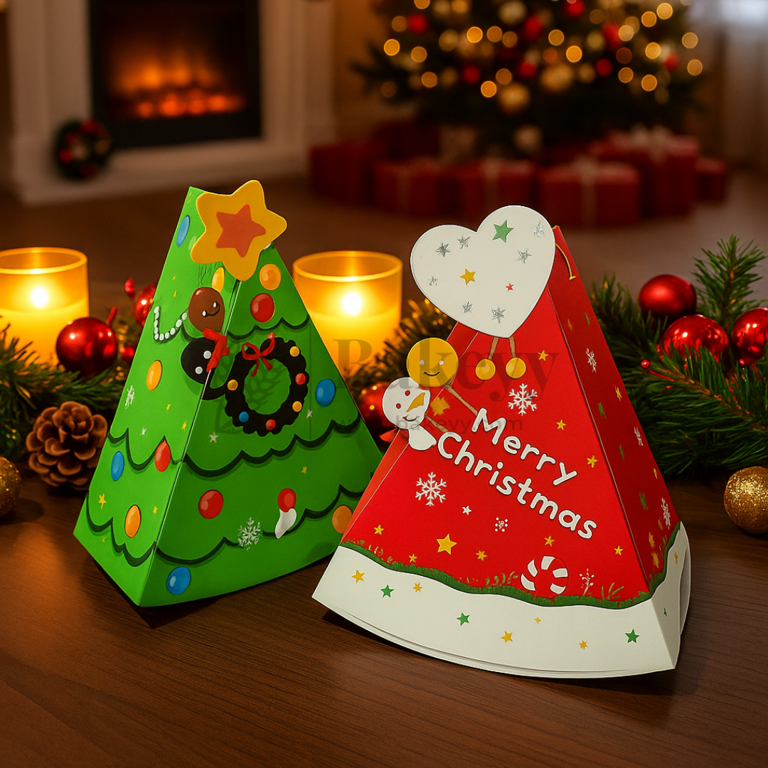 Triangle Goodie Box | Christmas Themed Goodie Box | Pack of 10