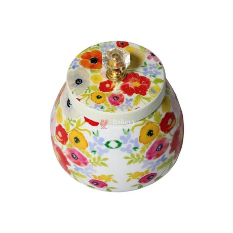 Dry Fruit Jar for Gifting | Designed Jar | Flower Print | (Pack of 1) - Bakeyy.com - India - Dry Fruit Jar for Gifting | Designed Jar | Flower Print | (Pack of 1) - Default Title