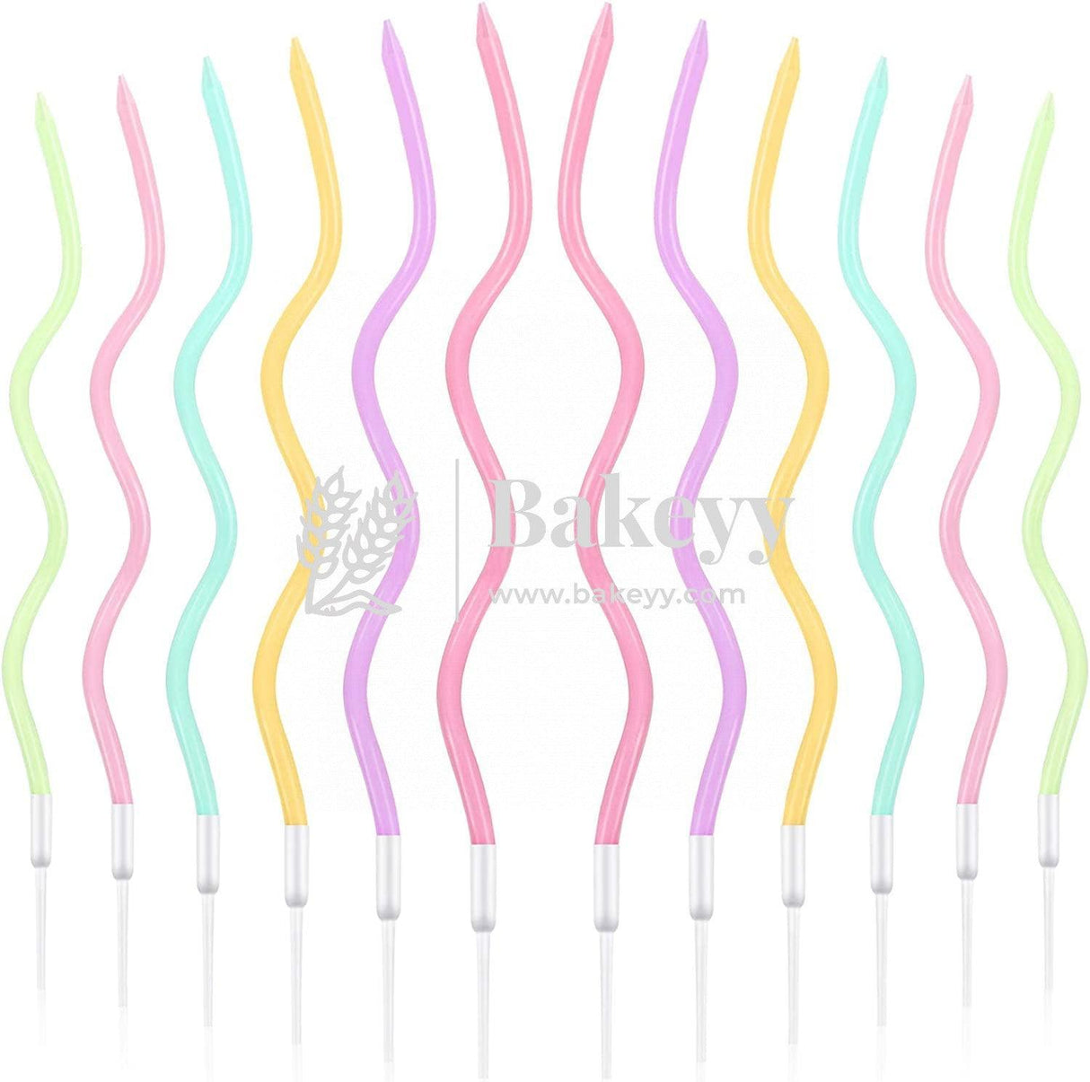 Twisty Metallic Spiral Candles Pastel Colours | 10 pcs | For Birthday, Baby Shower, Wedding Party & Cake Decoration - Bakeyy.com - India - Twisty Metallic Spiral Candles Pastel Colours | 10 pcs | For Birthday, Baby Shower, Wedding Party & Cake Decoration - Default Title