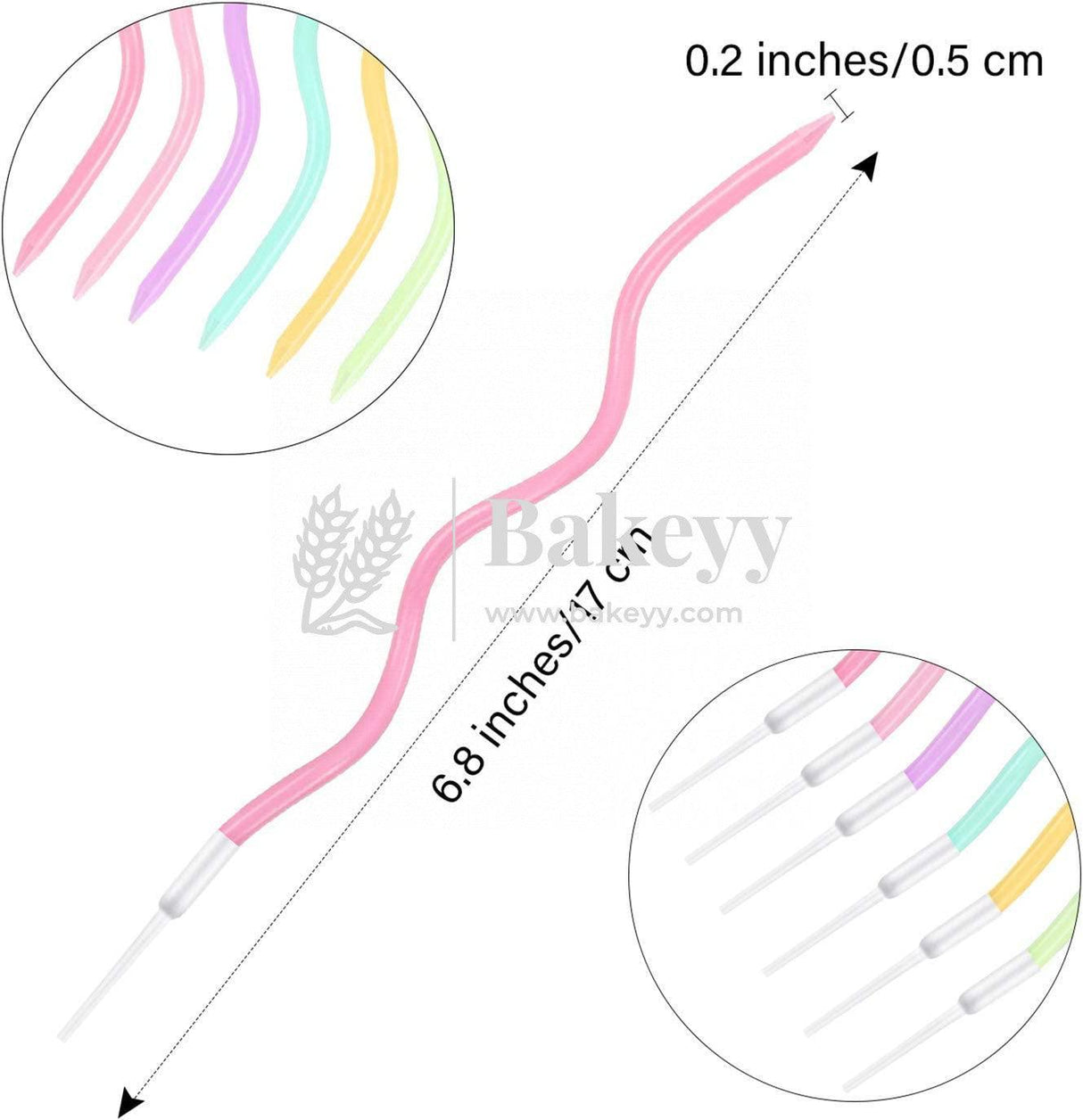 Twisty Metallic Spiral Candles Pastel Colours | 10 pcs | For Birthday, Baby Shower, Wedding Party & Cake Decoration - Bakeyy.com - India - Twisty Metallic Spiral Candles Pastel Colours | 10 pcs | For Birthday, Baby Shower, Wedding Party & Cake Decoration - Default Title