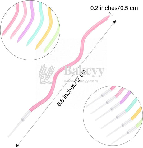 Twisty Metallic Spiral Candles Pastel Colours | 10 pcs | For Birthday, Baby Shower, Wedding Party & Cake Decoration - Bakeyy.com - India - Twisty Metallic Spiral Candles Pastel Colours | 10 pcs | For Birthday, Baby Shower, Wedding Party & Cake Decoration - Default Title