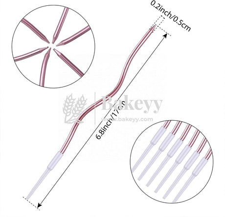 Twisty Metallic Spiral Candles Royal Blue | 12 pcs | For Birthday, Baby Shower, Wedding Party & Cake Decoration - Bakeyy.com - India - Twisty Metallic Spiral Candles Royal Blue | 12 pcs | For Birthday, Baby Shower, Wedding Party & Cake Decoration - Default Title