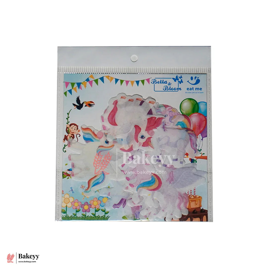 Pre-Cut | Edible Wafer |  Magical Unicorn Theme| Pack Of 15