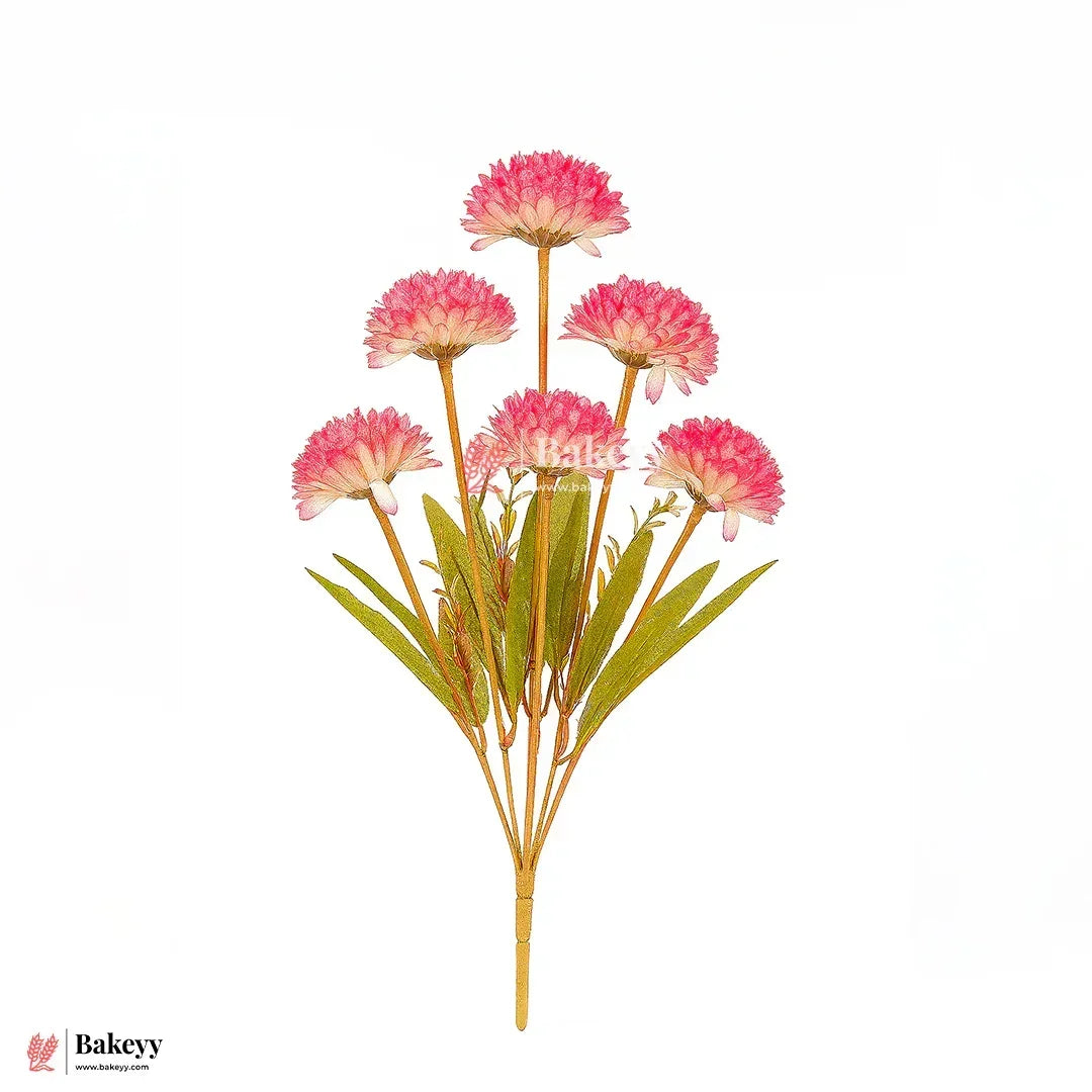 Artificial Chrysanthemum Flower Bunch – 37cm | Decorative Stick for Home & Events | Pack Of 1 - Bakeyy.com - India - Artificial Chrysanthemum Flower Bunch – 37cm | Decorative Stick for Home & Events | Pack Of 1 - Peach Pink 460.00